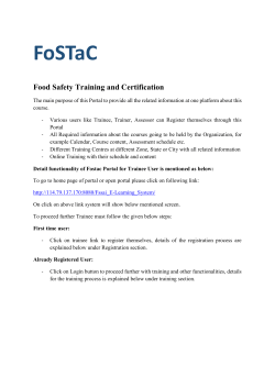 User Manual - Link FOSTAC training Programme