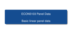 ECON5103 Panel Data Basic linear panel data