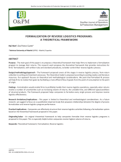 formalization of reverse logistics programs: a theoretical framework