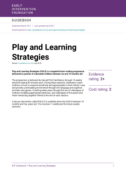 Play and Learning Strategies - EIF Guidebook