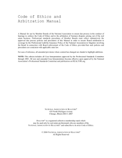 Code of Ethics and - National Association of Realtors