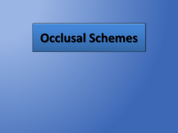 Occlusal Schemes Occlusion