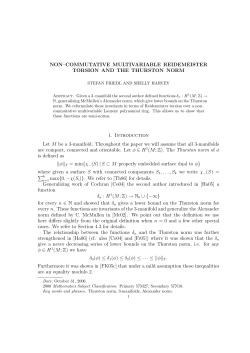 NON–COMMUTATIVE MULTIVARIABLE REIDEMEISTER TORSION