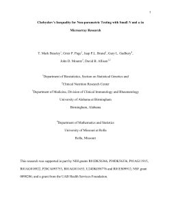 1 Chebyshev`s Inequality for Non-parametric Testing with Small N