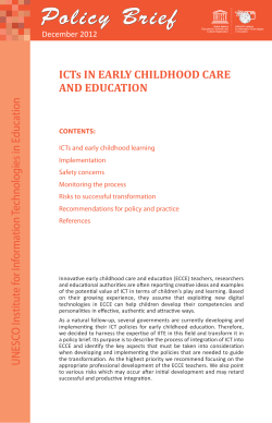 ICTs in Early Childhood Care and Education.