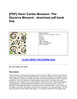 Henri Cartier-Bresson: The Decisive Moment