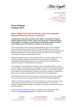 Oliver Wight and Oracle workshops bring new Integrated Business