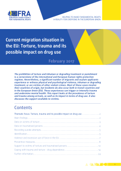 Current migration situation in the EU: Torture, trauma and its