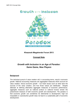 Growth with Inclusion in an Age of Paradox: Same Game, New Players