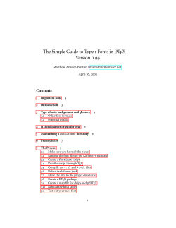 The Simple Guide to Type Fonts in L  TEX Version