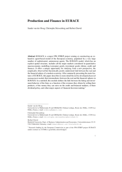 Production and Finance in EURACE