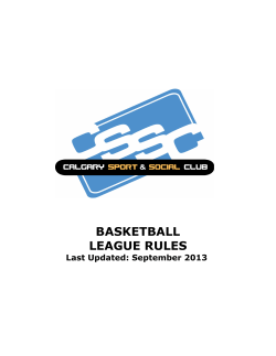 SSC Basketball League Rules - Calgary Sport and Social Club