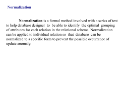 Chapter 7 Normalization