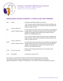 middle/high school students: a typical class trip itinerary