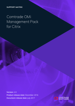 Support Matrix - Comtrade Software Downloads