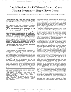 Specialization of a UCT-based General Game Playing
