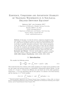 Existence, Uniqueness and Asymptotic Stability of Traveling