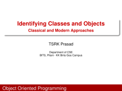 Identifying Classes and Objects