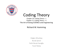Coding Theory - Bilkent University Computer Engineering Department