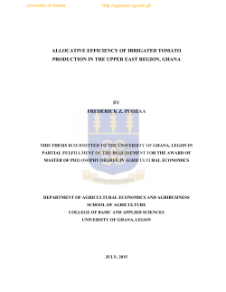 allocative efficiency of irrigated tomato production in the