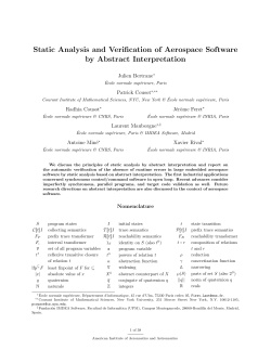 Static Analysis and Verification of Aerospace Software by Abstract