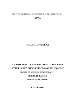 strategic choice and performance of audit firms in