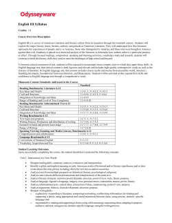 English III - Crosslake Community High School