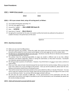 Exam Procedures