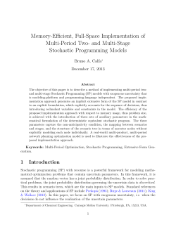 and Multi-Stage Stochastic Programming Models