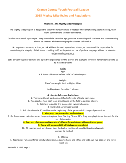Orange County Youth Football League 2015 Mighty Mite Rules and