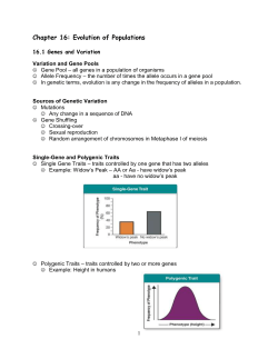 Chapter 16: Evolution of Populations