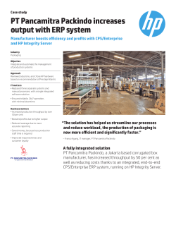 CPS/Enterprise software | IT case study | PT Pancamitra Packindo | HP