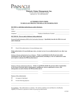HIPAA Form - Pinnacle Claims Management