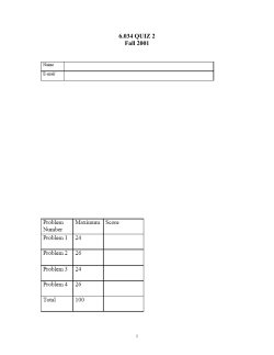 6.034 QUIZ 2 Fall 2001 Problem 1: Decision Boundaries (24 points