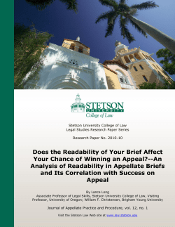 Does the Readability of Your Brief Affect Your Chance of Winning an