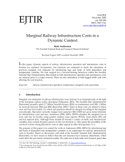Marginal Railway Infrastructure Costs in a Dynamic