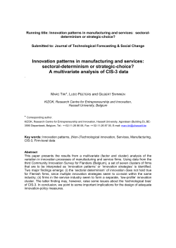 Innovation patterns in manufacturing and services: sectoral