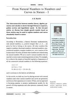 From Natural Numbers to Numbers and Curves in Nature