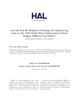 Can LR Test Be Helpful in Choosing the Optimal Lag order in