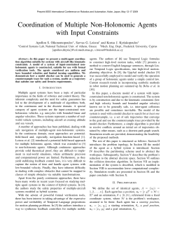Coordination of Multiple Non-Holonomic Agents with