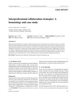 Interprofessional collaboration strategies: A hematology unit case