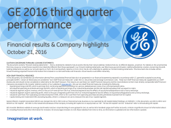GE 2016 third quarter performance