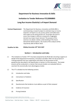 Form of Tender Long Run Income Elasticity`s of Import Demand
