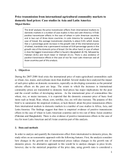 Price transmission from international agricultural commodity markets