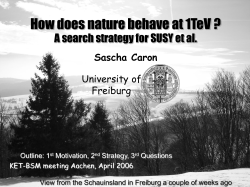Search strategy for SUSY et al. at LHC
