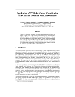 Application of SVMs for Colour Classification and Collision