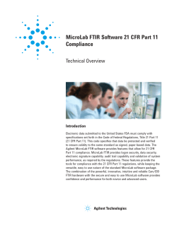 MicroLab FTIR Software 21 CFR Part 11 Compliance