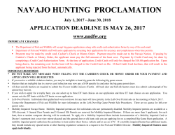 navajo hunting proclamation - Navajo Nation Department of Fish