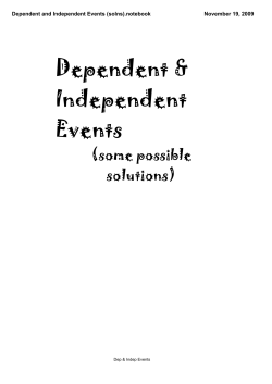 Dependent and Independent Events (solns).notebook