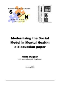 Modernising the Social Model in Mental Health